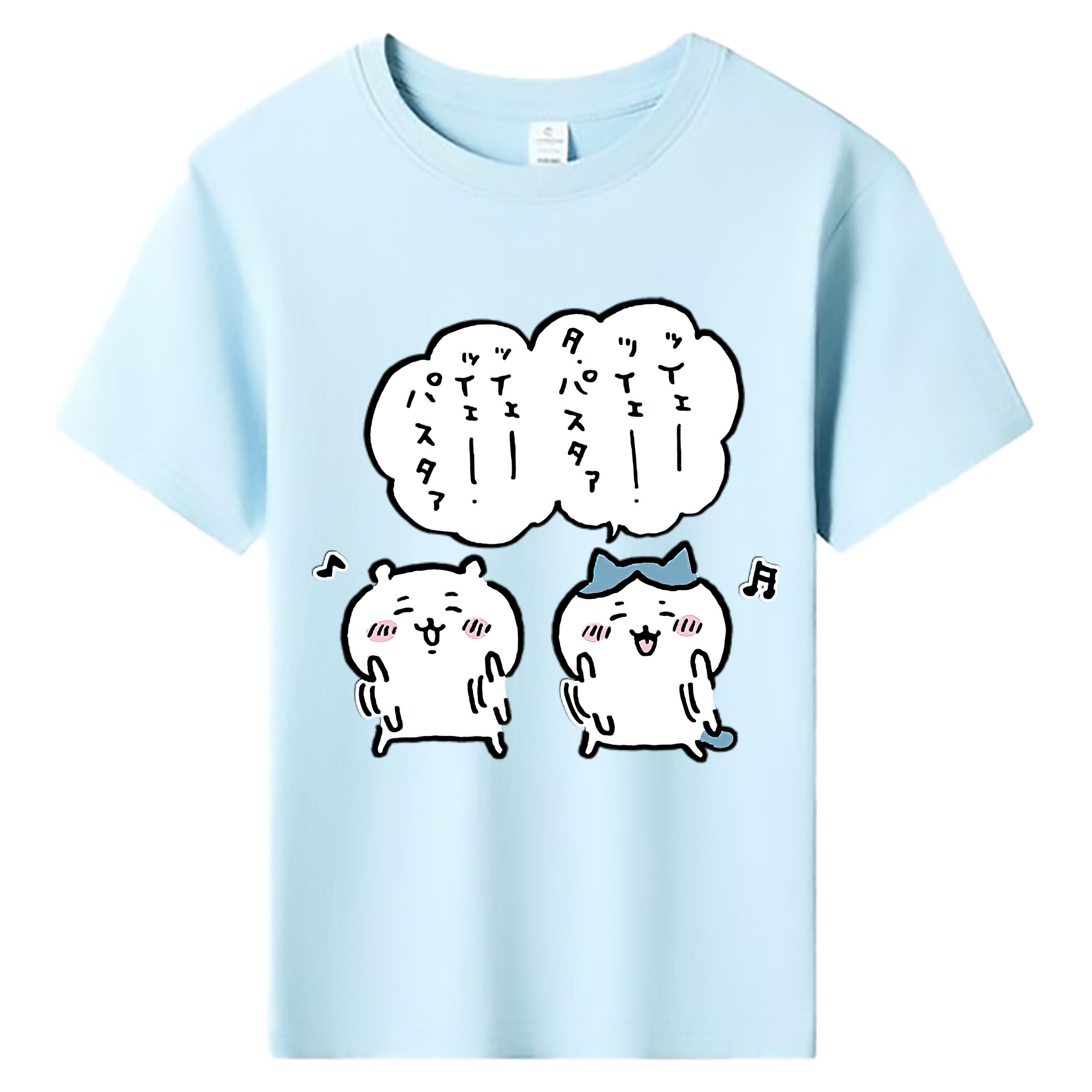 （画像用） ちいかわ ハチワレ Chii-kawa hachiware 綿100％キッズTシャツ（フロントプリント）